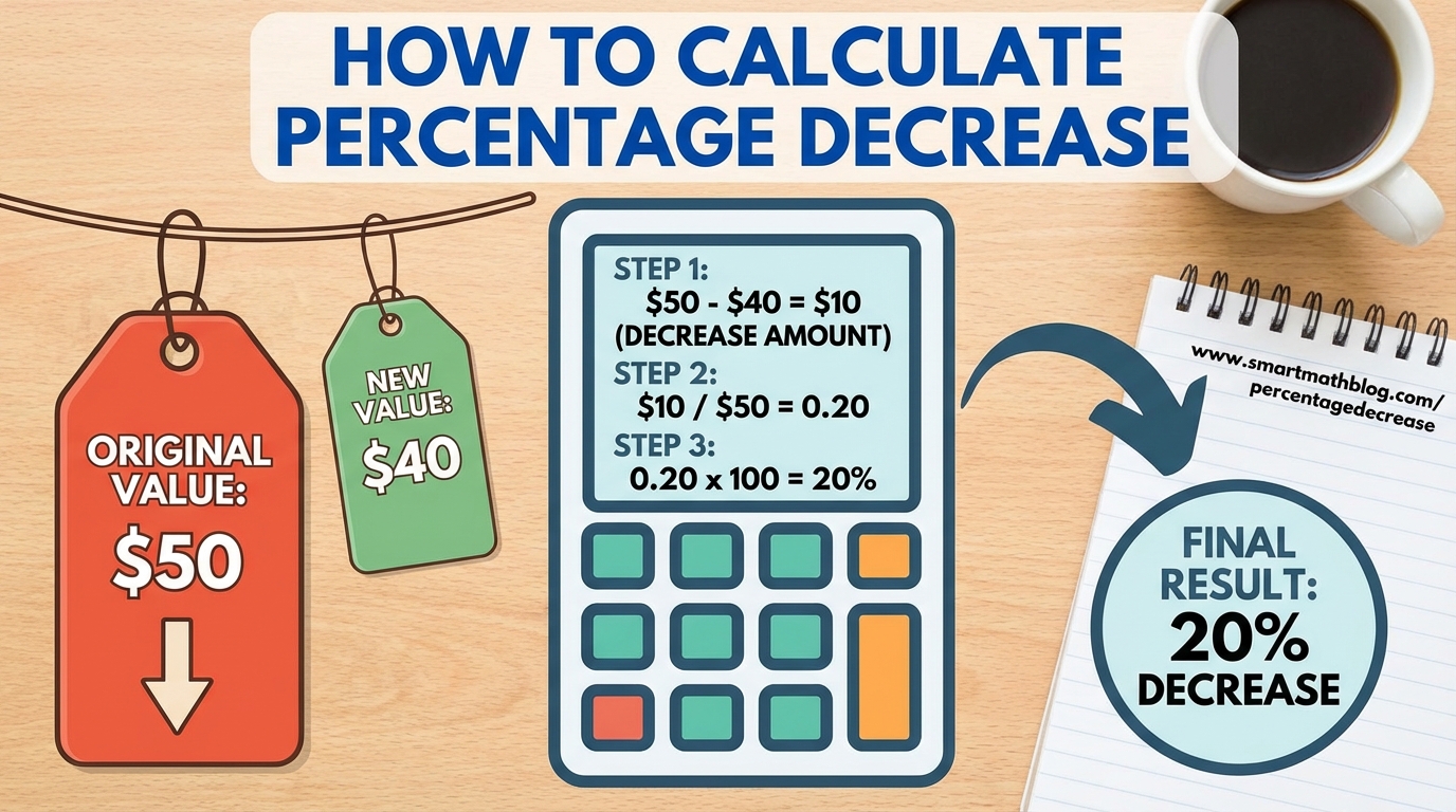 Learn how to calculate percentage decrease step by step