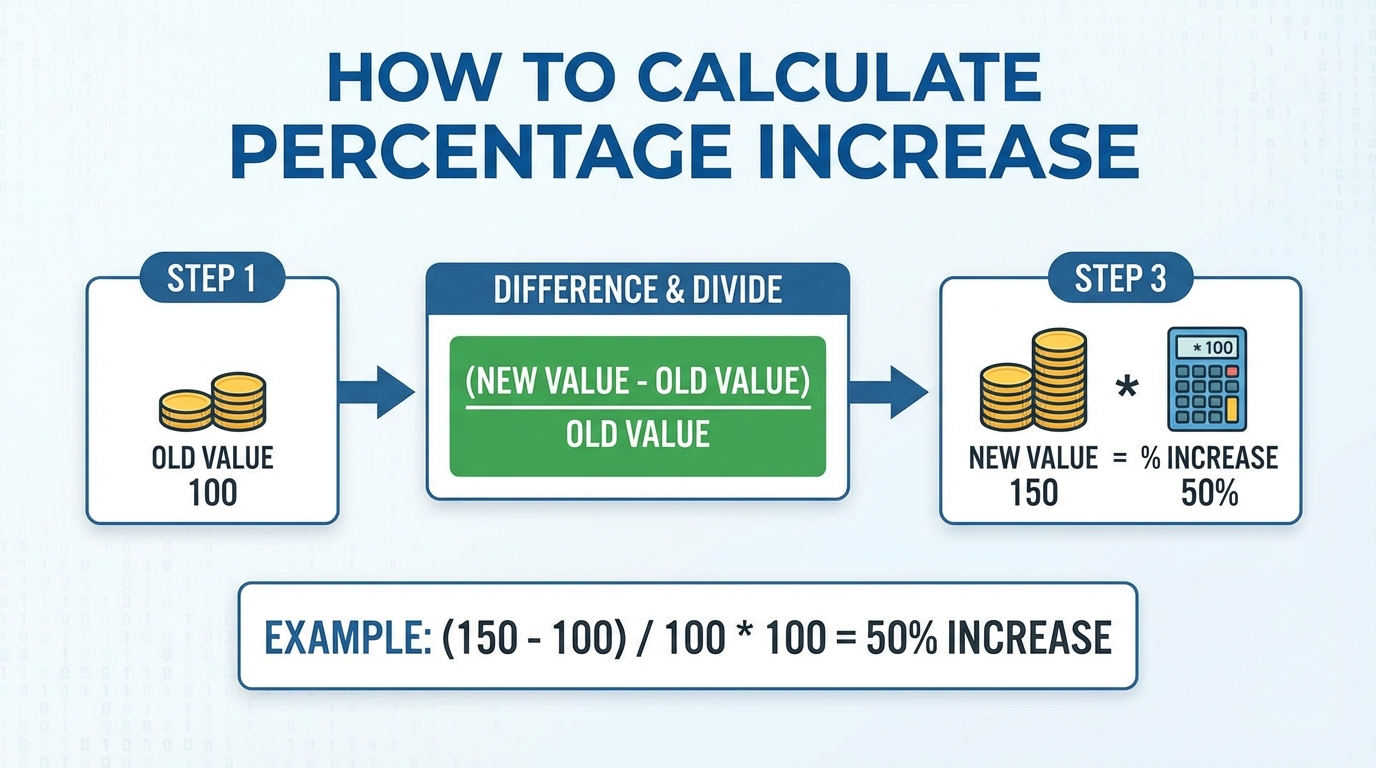 Learn how to calculate percentage increase with formula